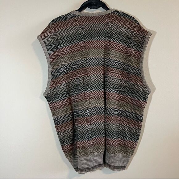 ✨ Vintage Maglificio Florence Brown Wool Grandpa Vest XL - Picture 7 of 11
